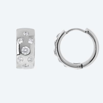 Edelstahl Creolen Zirkonia