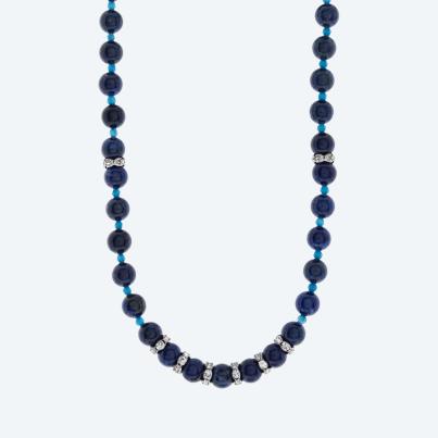 Collier Lapislazuli gefärbt, Magnetverschluß
