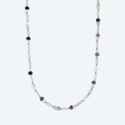 Collier Fluorit, Perlmutt Magnetverschluß