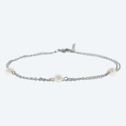 Edelstahl Fußkettchen Süsswasserzuchtperle