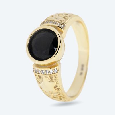 Ring 925 Silber vergoldet Spinell