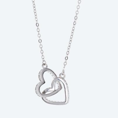 Herz-Collier 925 Sterling Silber Zirkonia