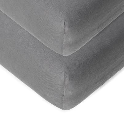 Jersey-Spannbettlaken 2er Set grau