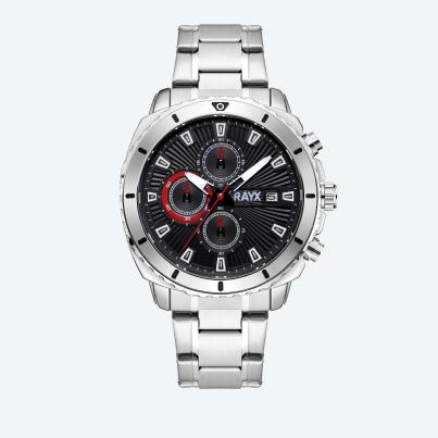 RayX Herrenuhr "Belvorno Nero/Rosso" Quarz schwarz