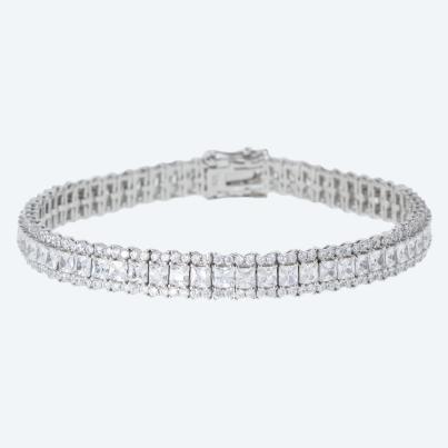 Armband 925 Silber rhodiniert Zirkonia