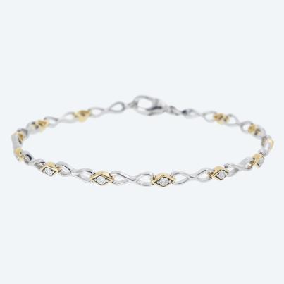 Armband 925 Silber/375 Gelbgold Kanada Brillanten