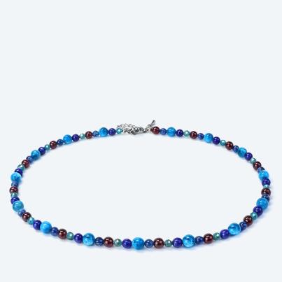 Collier Apatit, Lapislazuli, Granat, Kyanit