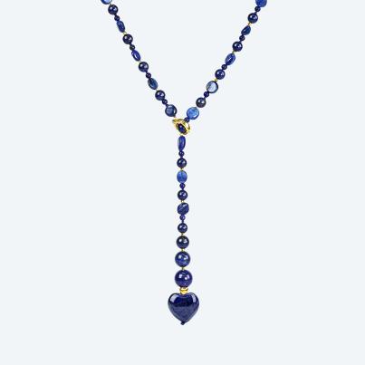 Y-Collier Kyanit, Lapislazuli, Hämatit