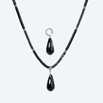 Collier mit Anhänger Achat, Jaspis