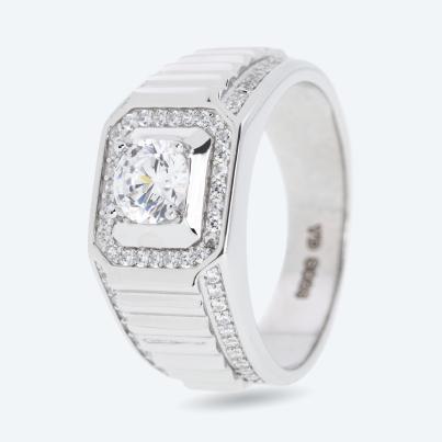 Ring 925 rhodiniert Zirkonia