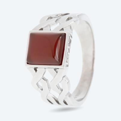 Ring 925 rhodiniert Achat rot