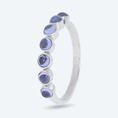 Ring 925 rhodiniert Tansanit Cabochon