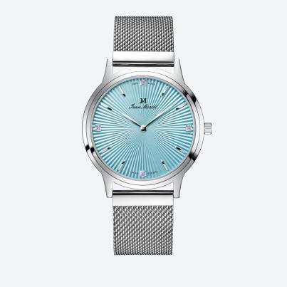 Jean Marcel Damenuhr "Asteria" eisblau, Milanaise