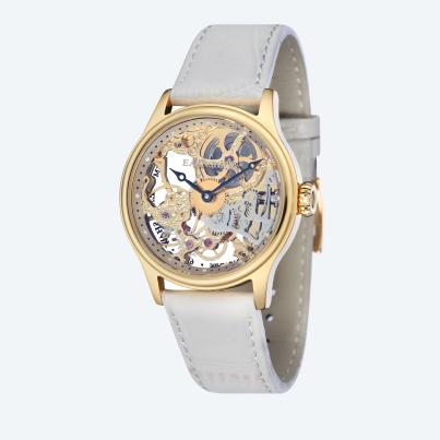 EARNSHAW Handaufzugsuhr "Bauer Skeleton" gold