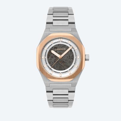 EARNSHAW Automatikuhr "Drake Skeleton" bicolor