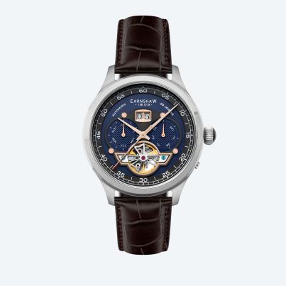 EARNSHAW Automatikuhr "Baron Grand Date" blau
