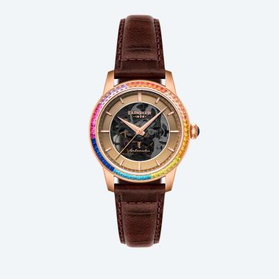 EARNSHAW Automatikuhr "Celestial Glory" rosé-braun