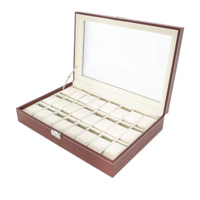Uhrenbox für 24 Uhren, dunkelbraun-beige