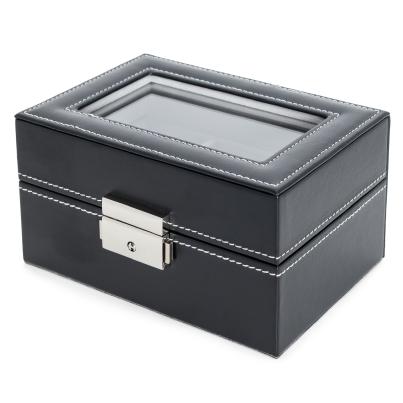 Uhrenbox für 3 Uhren, schwarz-grau