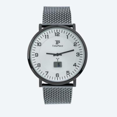 Time Piece Herren-Funkuhr "Slim Line" schwarz