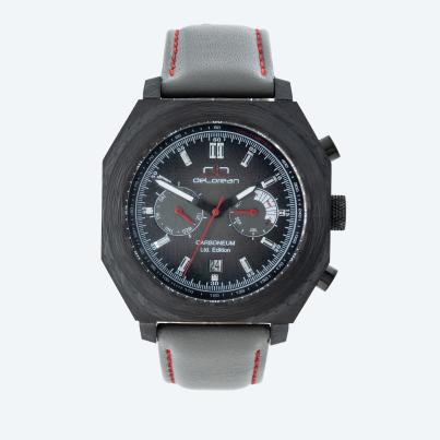 deLorean Herren-Automatikuhr "Carboneum" grau