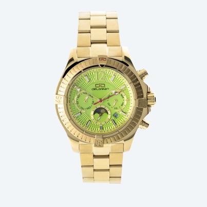 deLorean Herren-Automatikuhr "Fangio" lime-gold