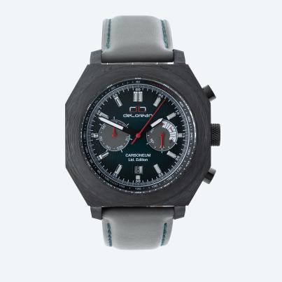 deLorean Herren-Automatikuhr "Carboneum" grau