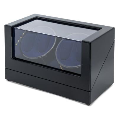 4er Uhrenbeweger "Kubus" pianoblack-blau