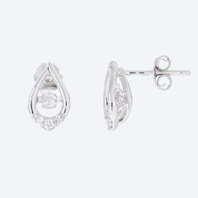 LG Ohrstecker 925 Silber rhod. Brillanten