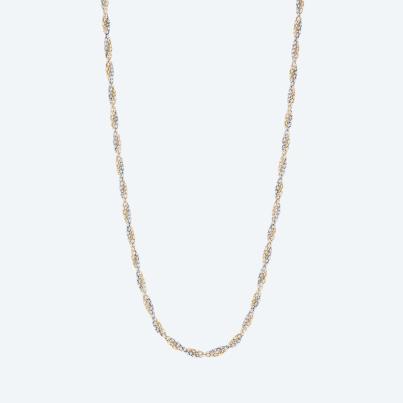 Kordelkette 925 Sterling Silber bicolor