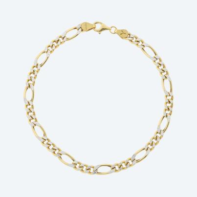 Figaroarmband 925 Sterling Silber bicolor