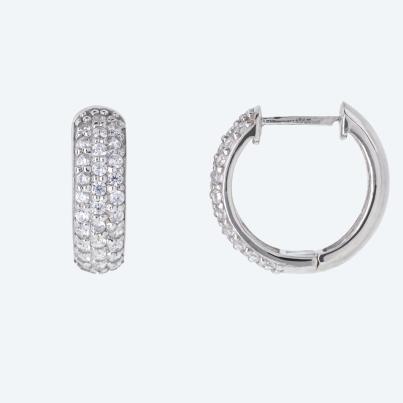 Creolen 925 Sterling Silber rhodiniert Zirkonia