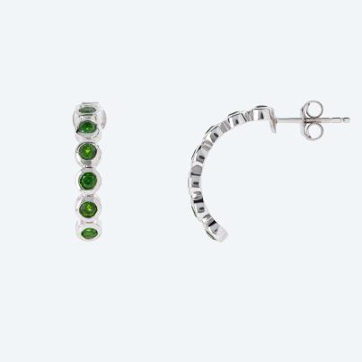 Ohrstecker 925 Silber rhodiniert Chromdiopsid