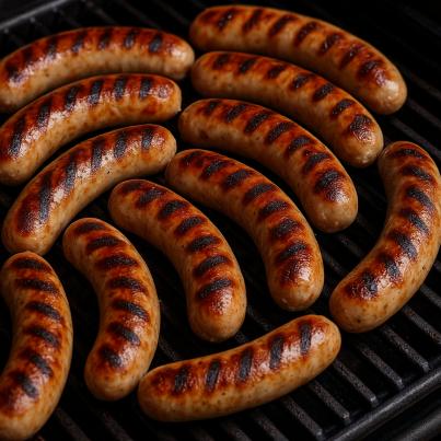 Weiße Bratwurst im Schweinedarm