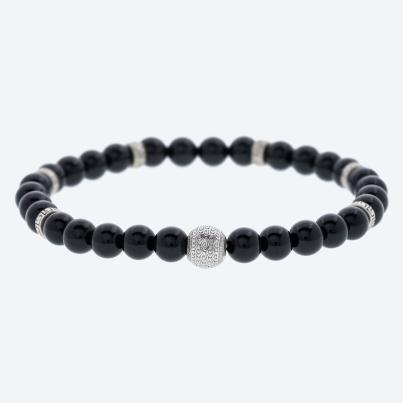 Armband 925 Silber Achat schwarz