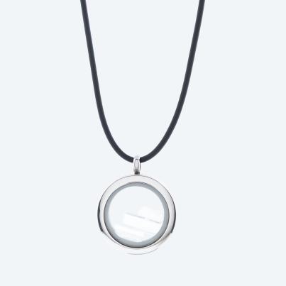 Anhänger Edelstahl Aquamarin Kristalle mit Band