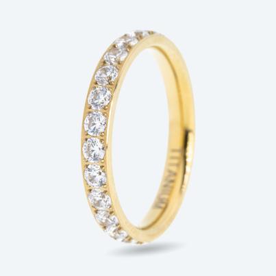 Ring Titan vergoldet Zirkonia