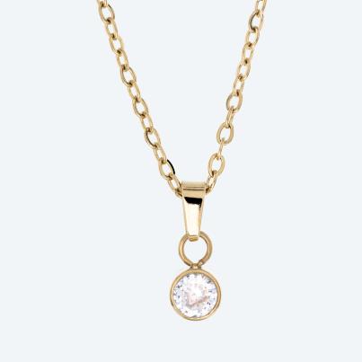 Anhänger Titan vergoldet Zirkonia +Kette Edelstahl