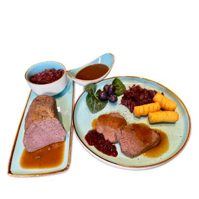 Hirschbraten in Preiselbeersoße