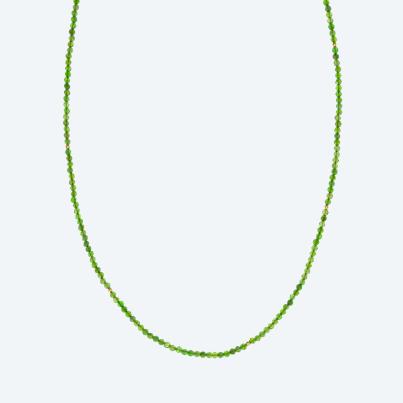Collier 925 Silber vergoldet Chromdiopsid