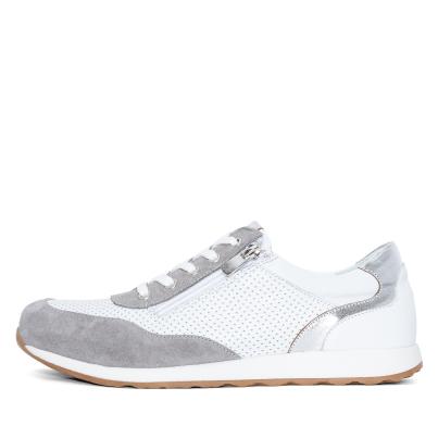 Andrea Conti Damen Ledersneaker weiß/silber