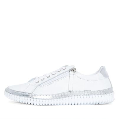 Andrea Conti Damen Ledersneaker weiß/silber