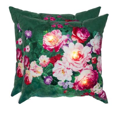2 LED-Kissen Rosentraum 40x40cm