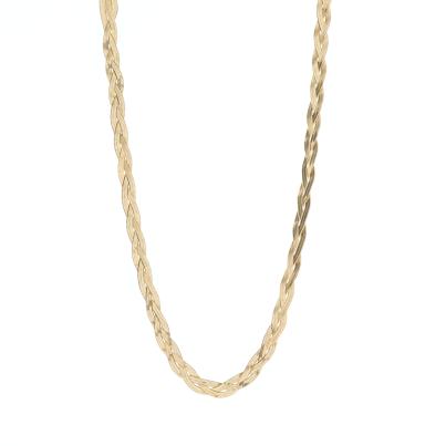Collier Edelstahl vergoldet geflochten