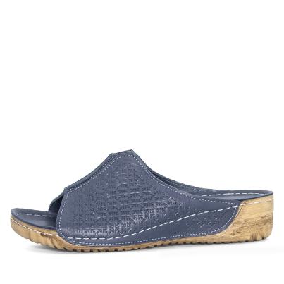 Andrea Conti Damen Lederpantolette dunkelblau