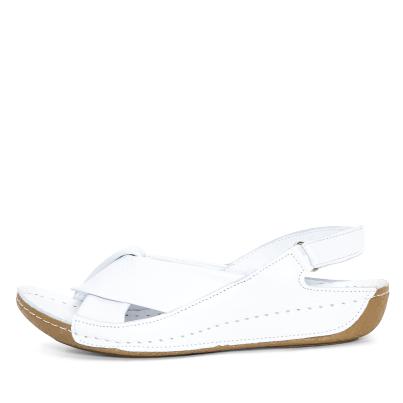 Andrea Conti Damen Ledersandalen weiß