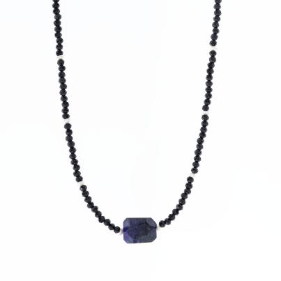 Collier Achat, Lapis gefärbt Magnetverschluß