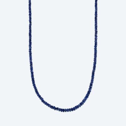 Collier Saphir, Karabiner 925 Silber