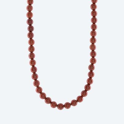 Collier Jaspis rot, Karabiner 925 Silber