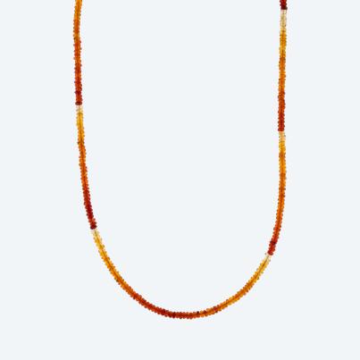 Collier Feueropal, Karabiner 925 Silber